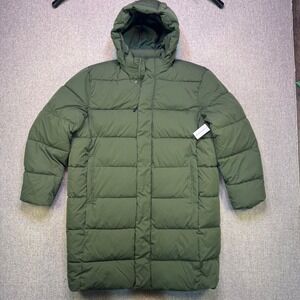 Amazon Essentials Mens XXL Longline Puffer Coat Olive Green Heavyweight NWT